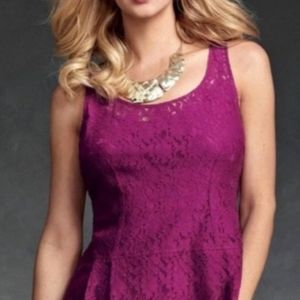 CAbi Magenta Lace Tank Top